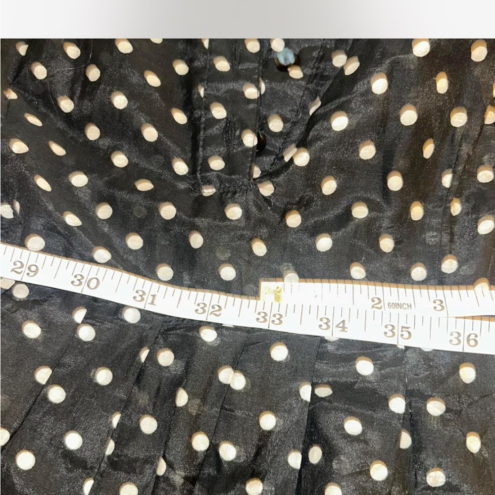 Elegant Black and Gold Polka Dot Mini Dress - Picture 6 of 8